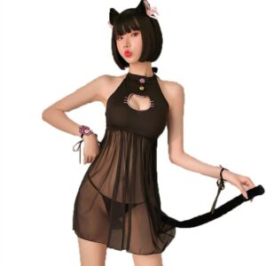JasmyGirls Sexy Cat Cosplay Lingerie Dress Halloween Kawaii Anime Costume Cute Maid Outfit Japanese Lolita Underwear