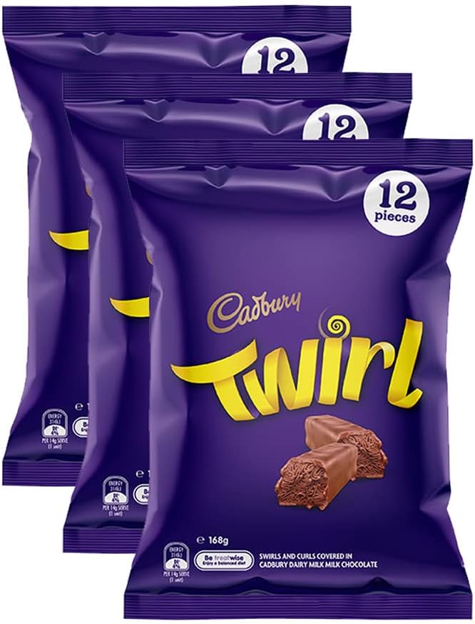 36pc Cadbury 168g Dairy Milk Chocolate Twirl Sharepack Choco Sweet Snack Treats
