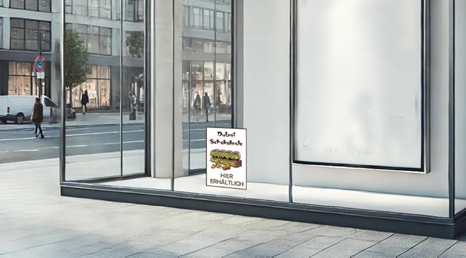 Daged Dubai Chocolate Here Available Sticker 23 x 16 cm Premium Chocolate Attentive Presentation – DS1 - Image 3
