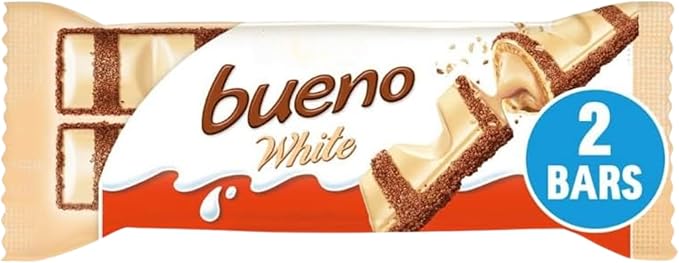Creamy Chocolate Bundle Containing Bueno Chocolate Bar 43g x4 and Bueno White Bar 39g x4 (8 Pack)