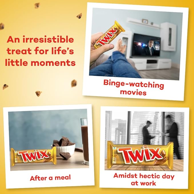 Twix Caramel Cookie Chocolate Bar, Loaded with Soft Nougat, Chewy Caramel, & Crunchy Cookie, Premium Chocolate Pack for Sharing with Family & Friends, 50Gram, Pack of 25 - Image 4
