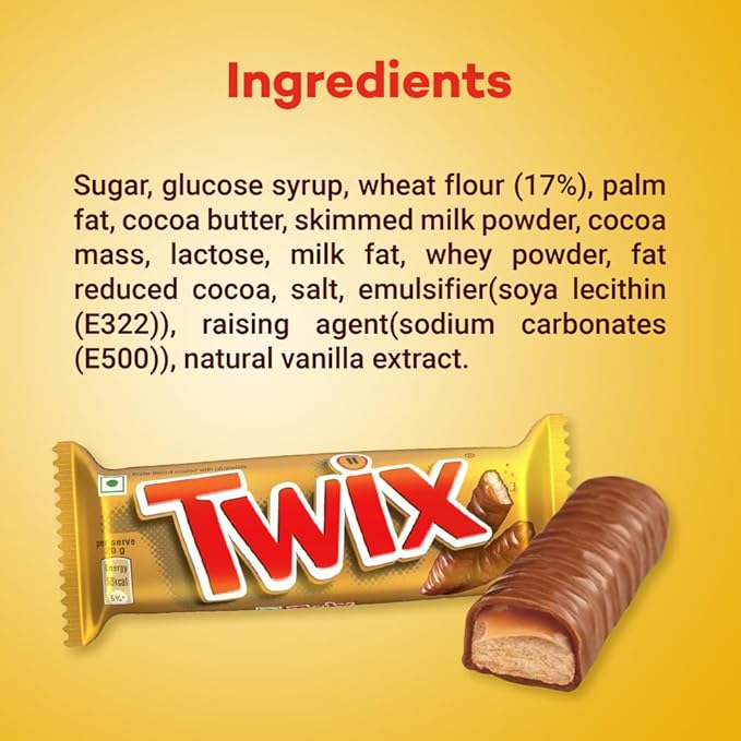 Twix Caramel Cookie Chocolate Bar, Loaded with Soft Nougat, Chewy Caramel, & Crunchy Cookie, Premium Chocolate Pack for Sharing with Family & Friends, 50Gram, Pack of 25 - Image 5