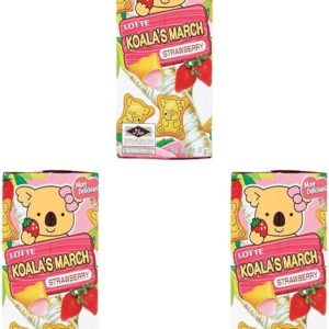 Lotte Koala’s March Strawberry Cream Filled Cookies, 37 g (Pack of 3)