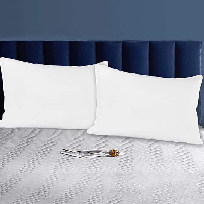Sleeping Pillow, Hotel Quality Pillow, Standard Pillow, Stay Cool, Soft, Comfortable, Breathable, Bedding, Suitable for Back, Side, Stomach, Sleepers, 19.7 × 11.8 × 2.7 Inches