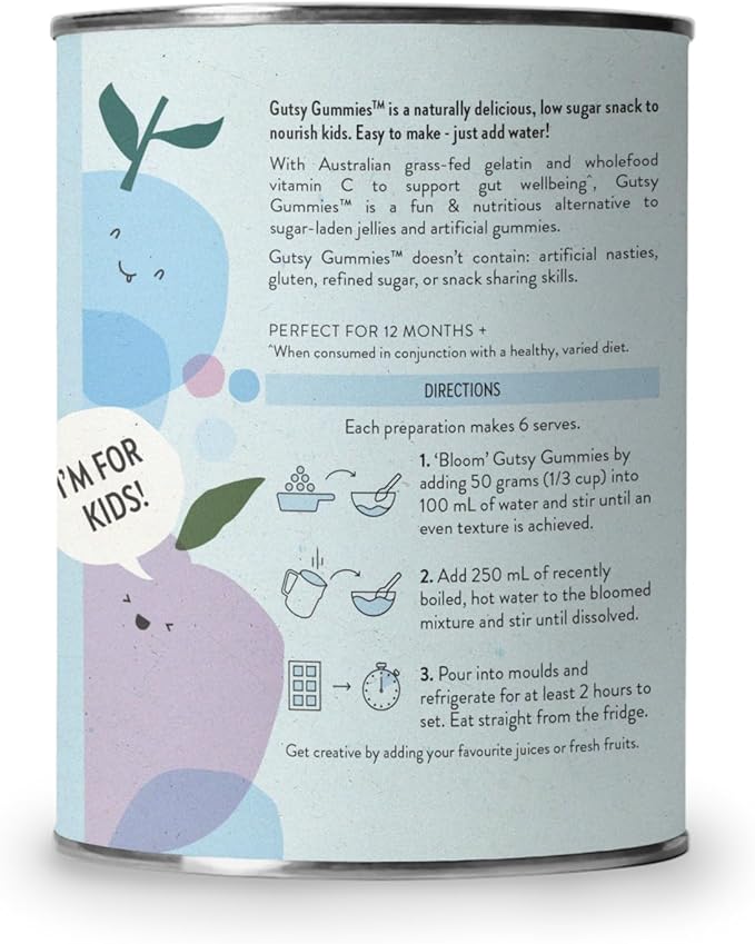 Nutra Organics Gutsy Gummies Blueberry 150g | Nutritious Snacks for Kids | Supports Gut well-being | Ideal for Making Gummies & Jellies (18 Serves) - Image 3