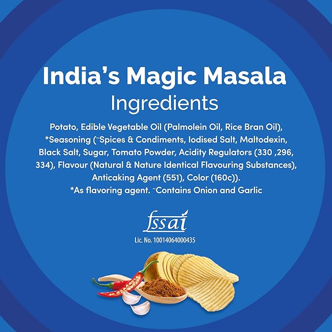 Lay’s Potato Chips, India’s Masala Magic Flavour, Crunchy Chips & Snacks , 82G/100G /115 Gram (Weight May Vary) - Image 7