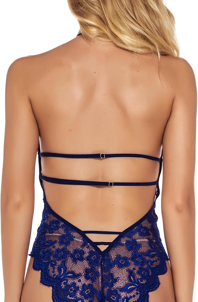 EVELIFE Women Sexy Lingerie Lace Bodysuit One Piece Teddy Lingerie Transparent Deep V Bodysuit Lingerie - Image 4