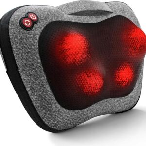 VIKTOR JURGEN Shiatsu Back Massager with Heat – Deep Tissue Massage for Neck, Shoulder, Leg, Upper and Lower Back Pain Relief, Electric Kneading 3D Massage Pillow, Great Gift for Men, Women, Dad, Mom and Christmas