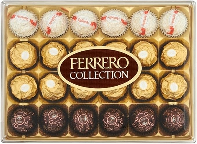 Ferrero 24 Rocher Collection chocolat truffes – Raffaello, RondNoir, Rocher. 269g de plaisir