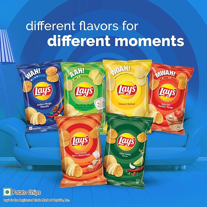 Lay’s Potato Chips, India’s Masala Magic Flavour, Crunchy Chips & Snacks , 82G/100G /115 Gram (Weight May Vary) - Image 6
