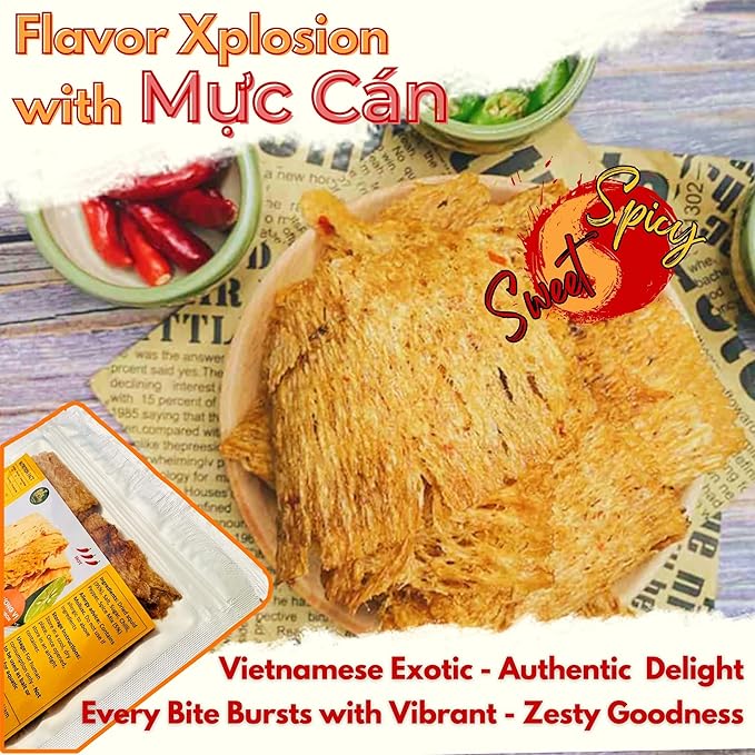 Sweet and Spicy Vietnamese Squid Snack (400g) – Premium Quality, Bold Taste, Budget Friendly, Perfect for Gatherings, Mực Cán Tẩm Vị - Image 5