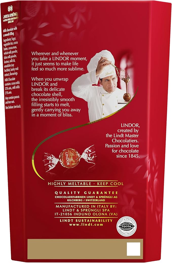 Lindt Lindor Milk Chocolate Truffles Cornet Box 333g - Image 3