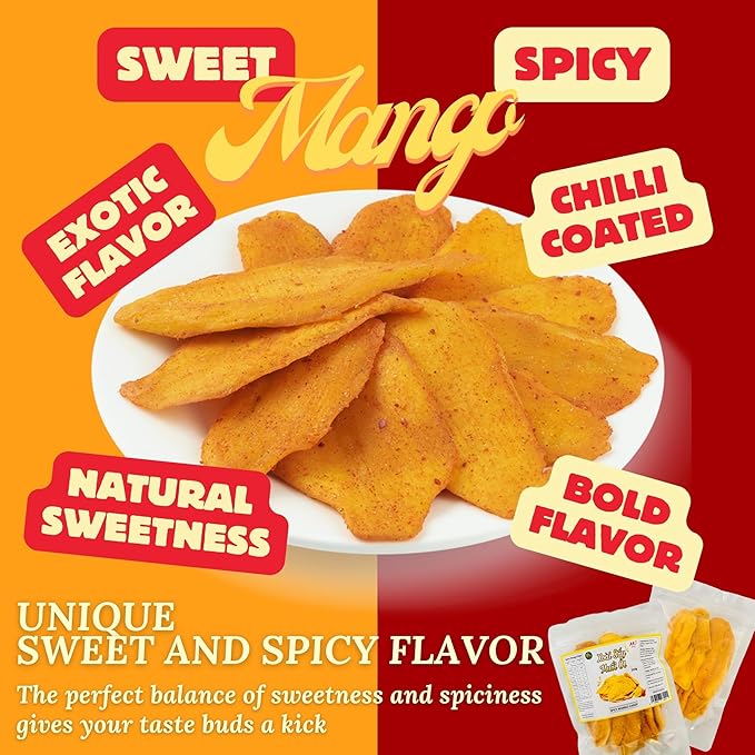 Spicy Chili Mango Slices – 500g BULK BUY, Sweet, Bold Flavor, Vegan, Resealable Bag, Exotic Snack for Spicy Food Lovers - Image 4