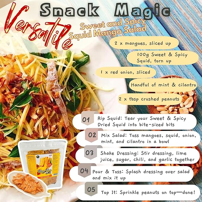 Sweet and Spicy Vietnamese Squid Snack (400g) – Premium Quality, Bold Taste, Budget Friendly, Perfect for Gatherings, Mực Cán Tẩm Vị - Image 4