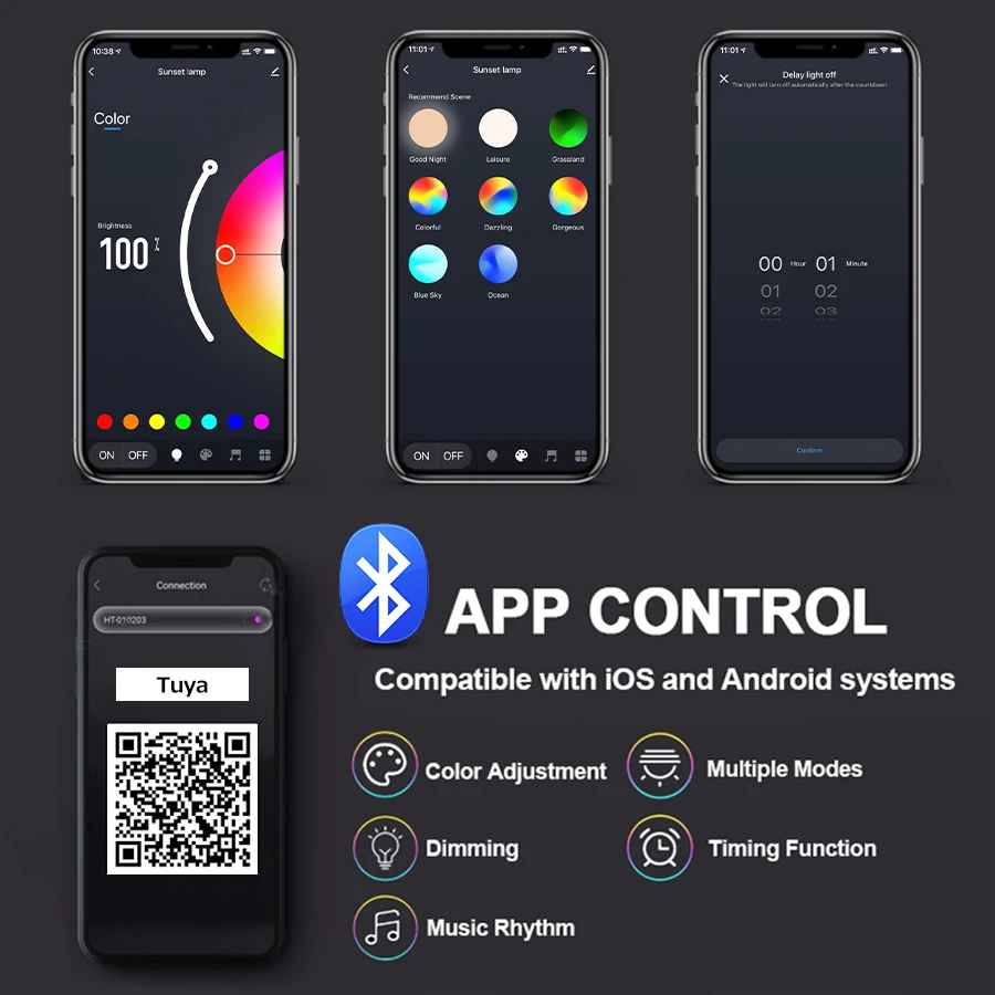 Slimme zonsonderganglamp Tuya LED-nachtlampje USB RGB Smart Life APP Externe projectie voor kamerdecoratie Fotografie Festival Geboorte - Image 3