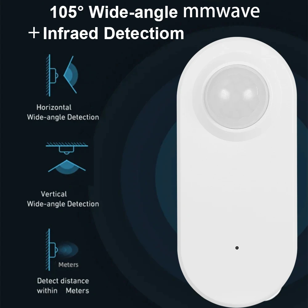 Zigbee Menselijke aanwezigheid + PIR Bewegingsdetectiesensor Luminantiedetector Werkt op batterijen Ondersteuning Zigbee2mqtt Home Assistant - Image 5