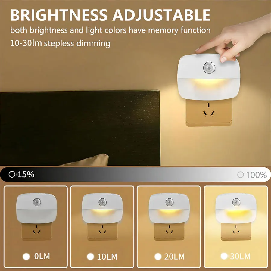 LED Nachtlampje EU Plug In Smart Bewegingssensor Licht 220V Wandlamp voor Thuis Gangpad WC Hal Trap Keuken slaapkamer Nachtlampje - Image 5