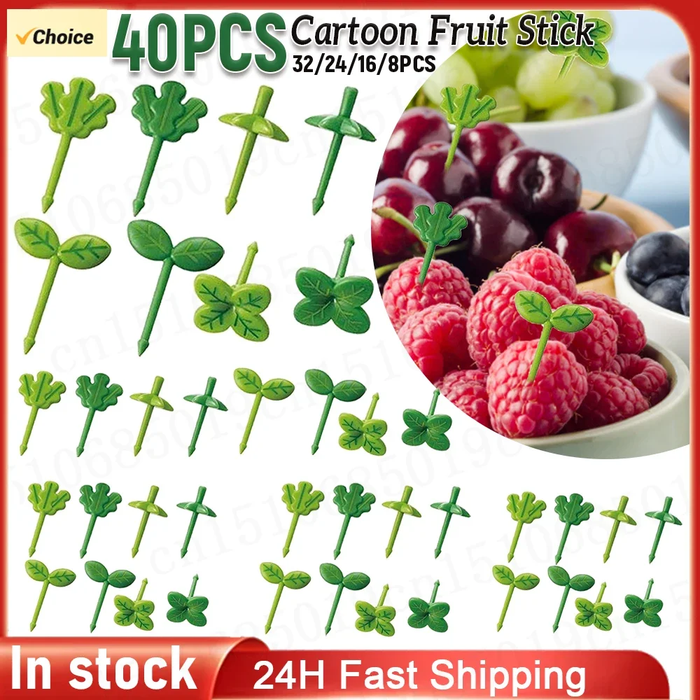 8-40pcs Fruit Fork Mini Cartoon Children Snack Cake Dessert Food Pick Toothpick Bento Lunches Party Decor Fruit Forks Pick