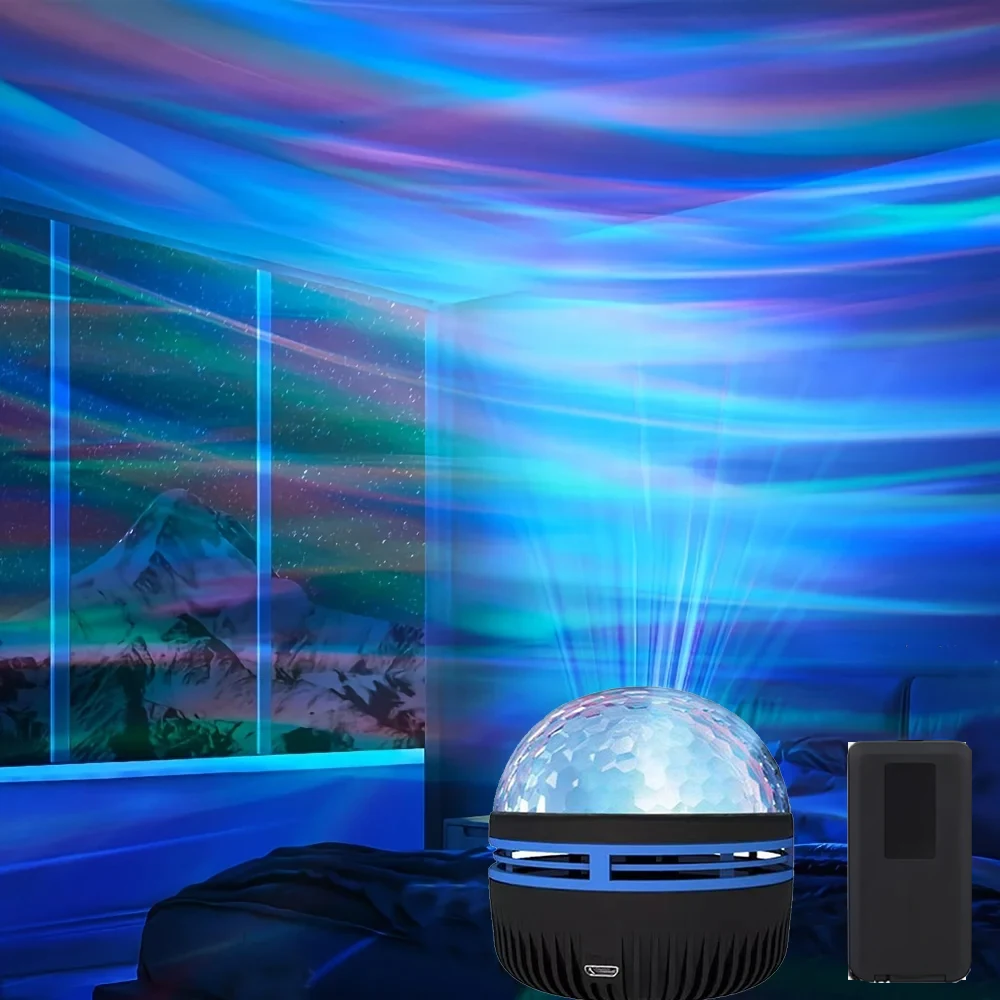 1pc Aurora Borealis sterrenhemelprojector, slaapkamernachtlampje, USB-aangedreven, meerkleurig, afstandsbediening, voor cadeau, woondecoratie - Image 3
