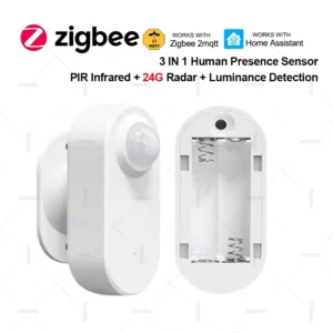 24G Zigbee Menselijke aanwezigheidssensor MmWave Radardetector met PIR Bewegingsluminantiesensor Werkt op batterijen, Smart Home Automation
