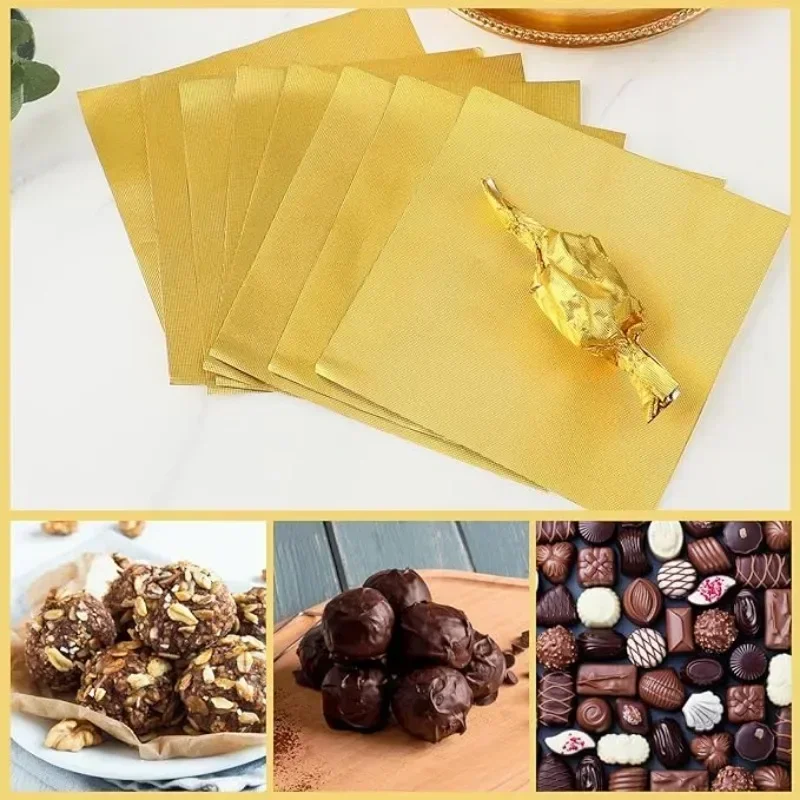 100PCS Grote Dubai Chocolade Candy Bar Wrappers Papier Vellen Voor Zelfgemaakte Aluminiumfolie Tin Folie Voedsel Bruiloft Feestartikelen - Image 2