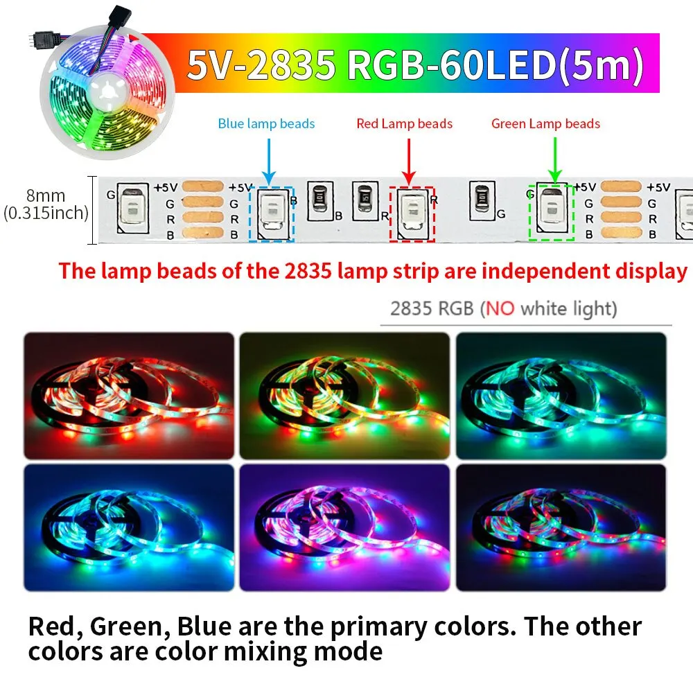 Smart Bluetooth Led Strip Verlichting RGB 2835 5 V USB Smart Leven App Gecontroleerd voor Desktop Scherm TV BackLight flexibele Diode Tape - Image 2