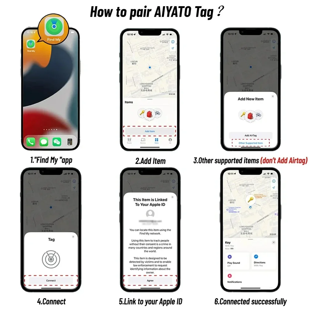 GPS Smart Bluetooth Tracker Werk met Apple Vind mijn APP ITag Anti-verloren herinneringsapparaat MFI Rated Locator Autosleutel Huisdier Kinderen Finder - Image 6