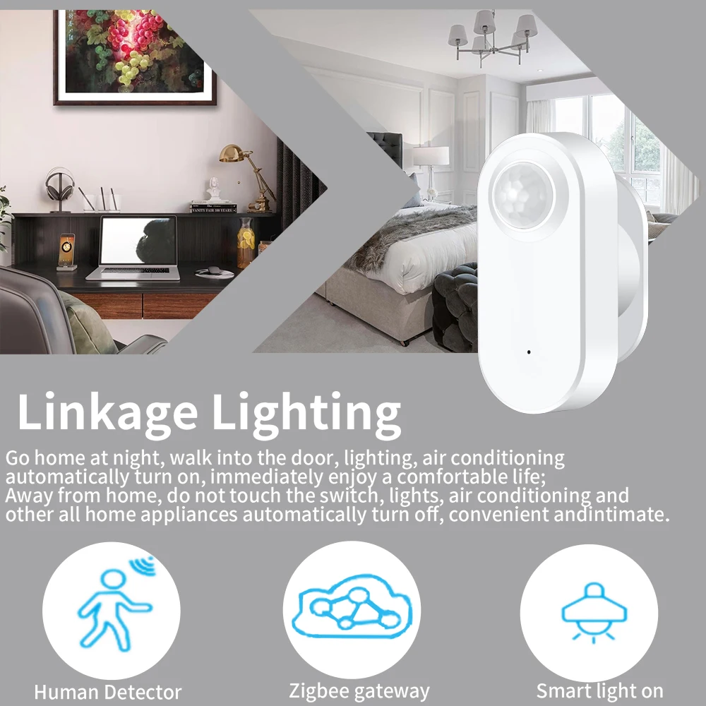 Zigbee Menselijke aanwezigheid + PIR Bewegingsdetectiesensor Luminantiedetector Werkt op batterijen Ondersteuning Zigbee2mqtt Home Assistant - Image 4