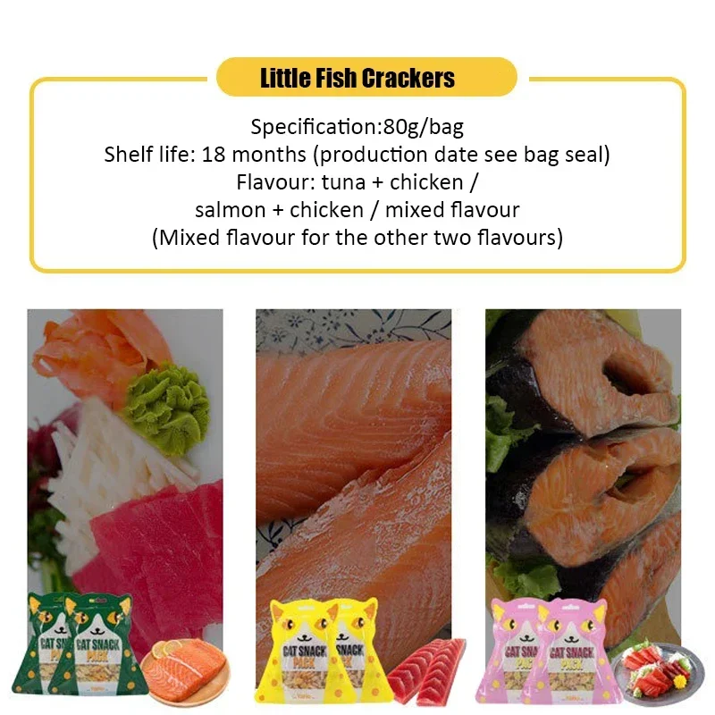 Cat Biscuits Salmon Snacks Chicken Tuna Multiplicity Nutrition Health Easy To Eat Digest Crispy Catnip Fish Biscuits Pet Snacks - Image 5