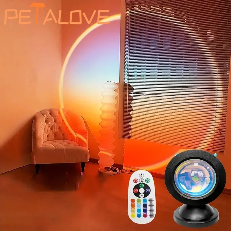 16-kleuren spectrum Levendige zonsondergangprojectielicht USB-afstandsbediening Dynamisch kleurveranderend LED-licht Creëert warm huis - Image 2