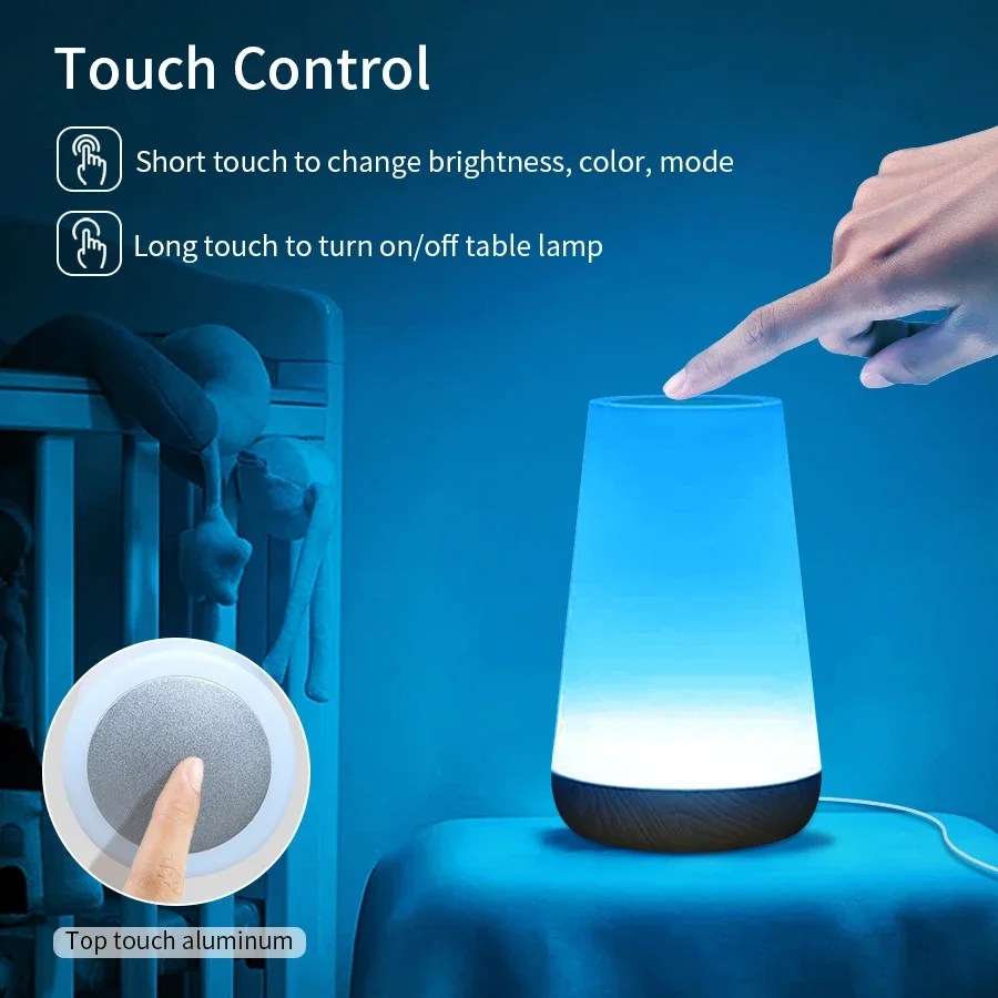 Tuya WiFi Smart Nachtlampje Werk met Alexa Google Home Nachttafellamp Nachtkastje Dimbaar Meerkleurig Slaapkamer Decor Nachtverlichting - Image 5
