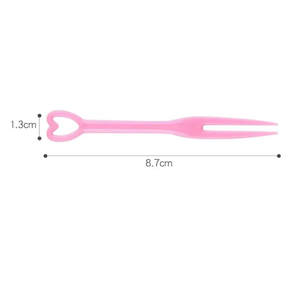 100Pcs Fruit Fork Cake Dessert Food Fruit Pick Children Snack Mini Party Festival Love Tableware Decoration Plastic Toothpick - Image 6