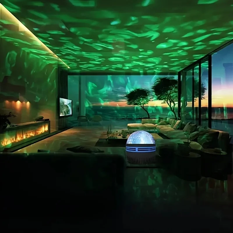 LED Waterrimpelingen Galaxy Projector Licht RGB Slimme Afstandsbediening Ster Aurora Lamp KTV USB Aangedreven Auto Roterende Thuis Slaapkamer - Image 5