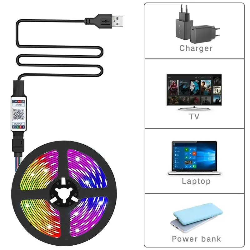 Smart Wifi LED-lichtstrip RGB 5050 Led-tape voor Home Party Decor, TV-achtergrondverlichting, compatibel met Alexa Google Home - Image 6