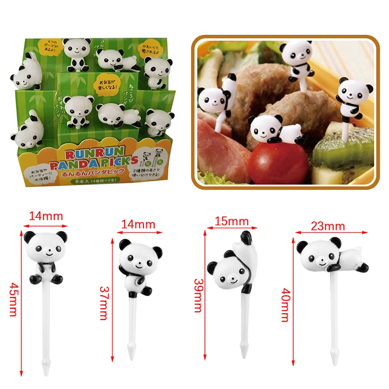 8pcs/set Mini Cartoon Panda Fruit Fork Kids Snack Dessert Pick Cake Bento Lunches Party Decoration Forks - Image 5