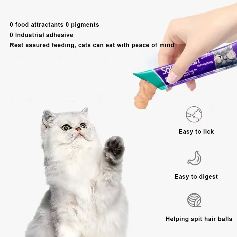 30 Strips Pet Snacks Cat Strips Young Cat Wet Food Pack Nutrition Chicken Cod Salmon Formula Mixed Flavor Cat Liquid Snacks - Image 6