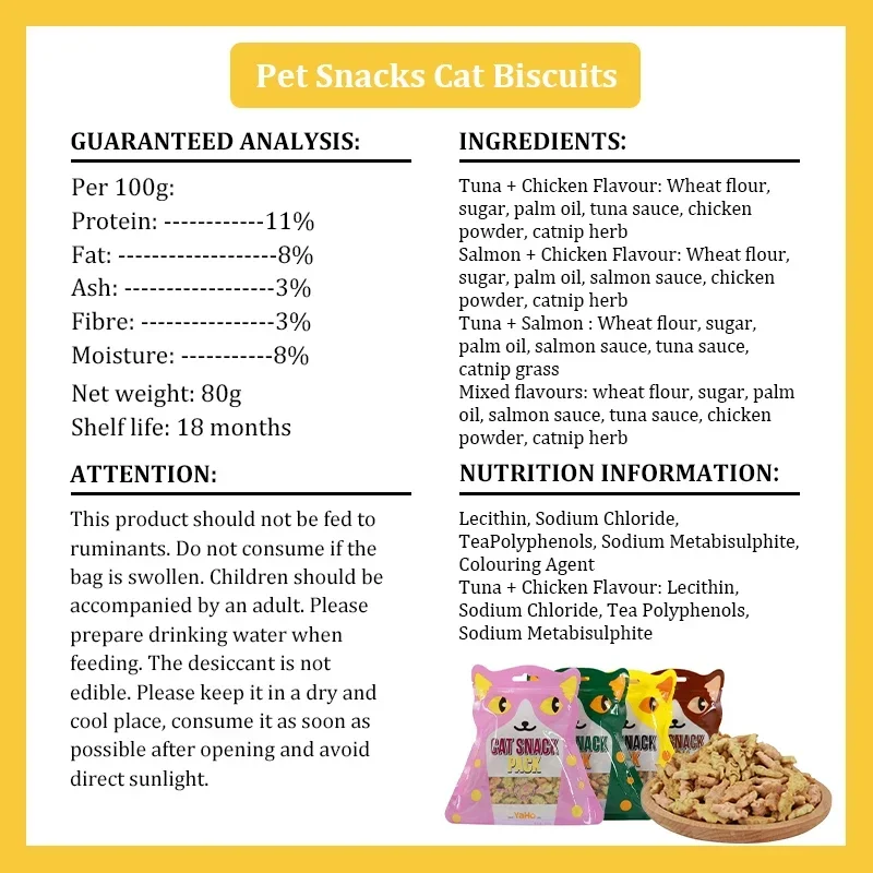 Cat Biscuits Salmon Snacks Chicken Tuna Multiplicity Nutrition Health Easy To Eat Digest Crispy Catnip Fish Biscuits Pet Snacks - Image 6