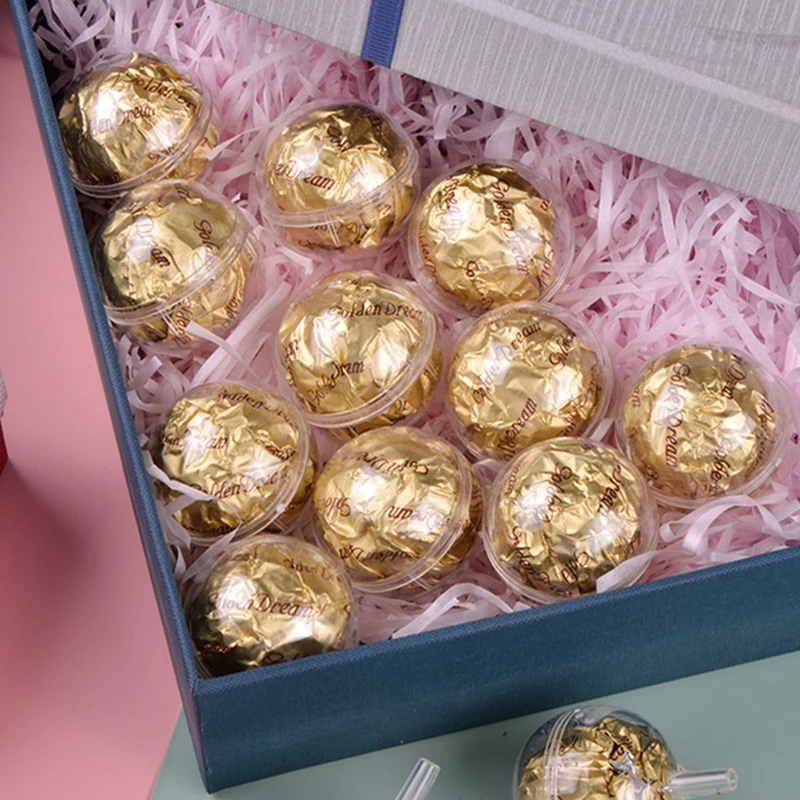 10 Stuks Transparante Bal Sferoïde Chocolade Bonbondoos DIY Snoep Boeket Lade Voor Verjaardag Bruiloft Decoratie - Image 3