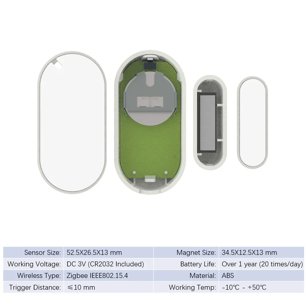 Draadloze magnetische deur- en raamsensor voor Smart Home - magnetische detectie, deuralarmautomaat - Image 6