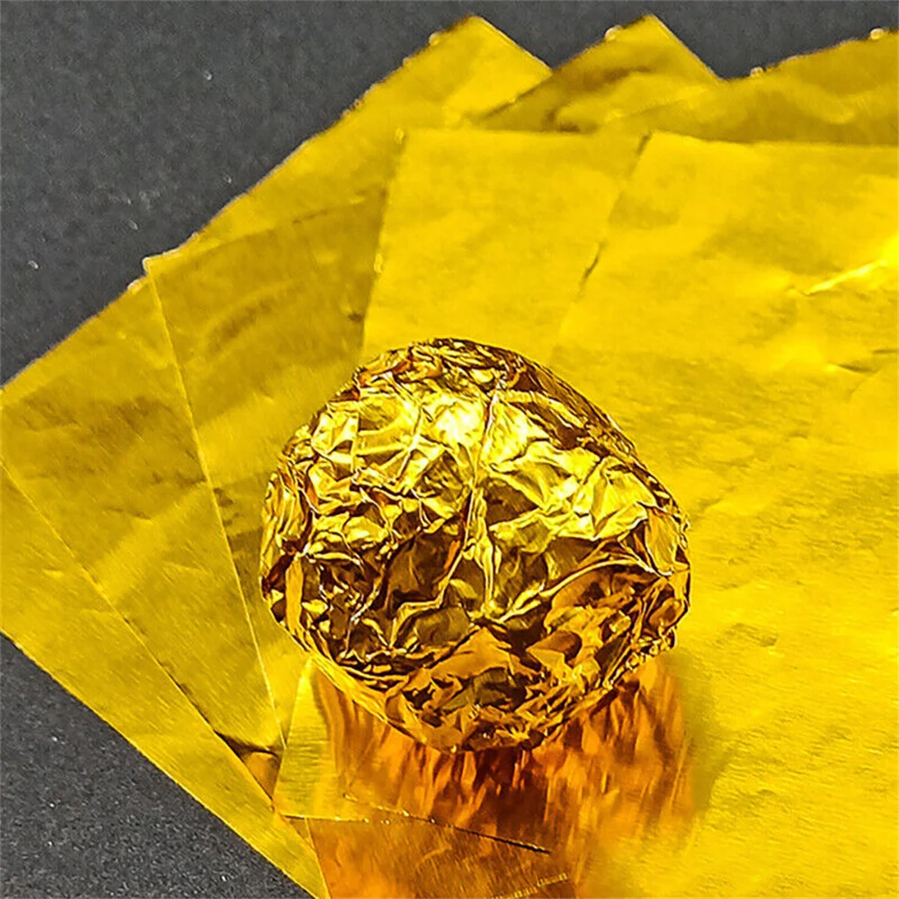 100 stks 8x8 cm Aluminiumfolie Inpakpapier Vellen Folie Snoep Pakket Papier Chocolade Snoep Suiker Voedsel diy Bakken Levert - Image 4