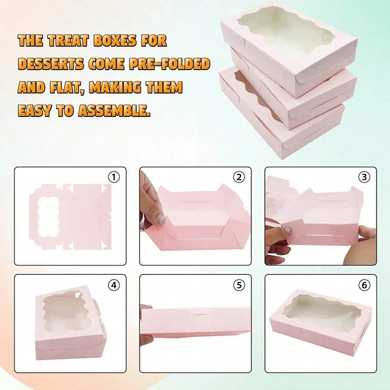 10/20 Stuks Kraftpapier Taart Snoep Dozen Rechthoek Open Venster Bruiloft Sieraden Chocolade Geschenkverpakkingen Bakken Feestartikelen - Image 5