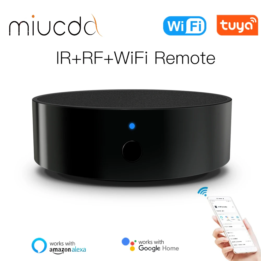 MIUCDA Tuya WiFi Smart RF IR-afstandsbediening, universele afstandsbediening Ondersteunt alle huishoudelijke apparaten en Alexa Google Home
