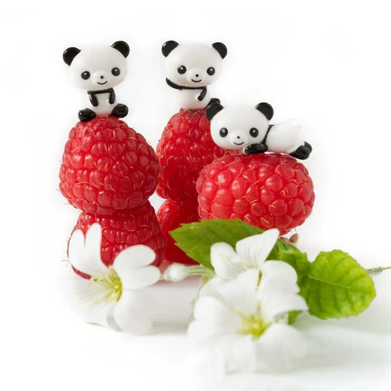 8pcs/set Mini Cartoon Panda Fruit Fork Kids Snack Dessert Pick Cake Bento Lunches Party Decoration Forks - Image 2