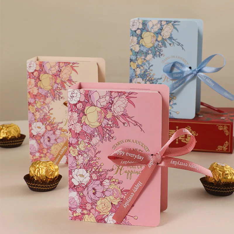 Prachtige chocolade geschenkdoos boekvorm geschenkverpakking met lint kartonnen snoep huidige doos voor bruiloft Valentijnsdag - Image 3