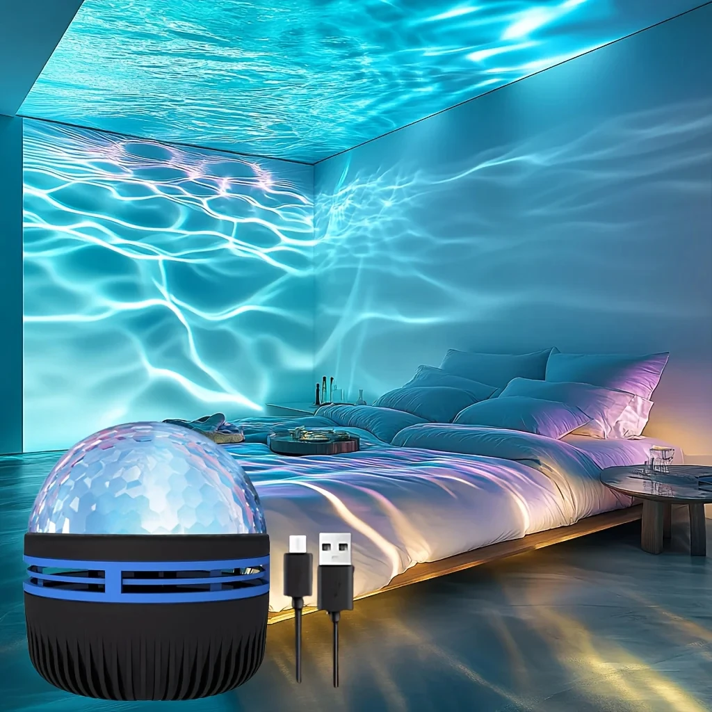 LED Waterrimpelingen Galaxy Projector Licht RGB Slimme Afstandsbediening Ster Aurora Lamp KTV USB Aangedreven Auto Roterende Thuis Slaapkamer