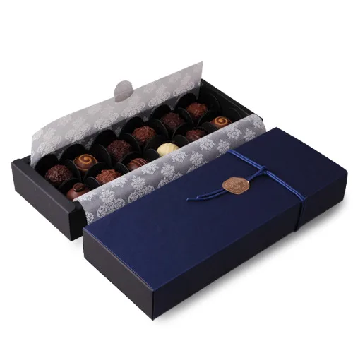 24*9*3.5 CM 10 set diepe saffier blauw rood Chocolade Papier Doos valentijn Kerst Verjaardagsfeestje Geschenken verpakking Opbergdozen - Image 2