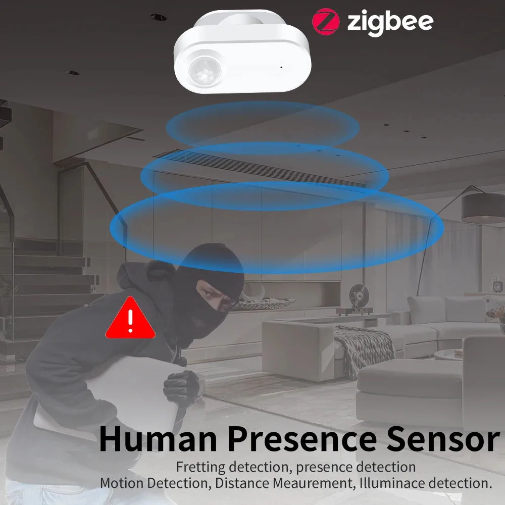 Zigbee Menselijke aanwezigheid + PIR Bewegingsdetectiesensor Luminantiedetector Werkt op batterijen Ondersteuning Zigbee2mqtt Home Assistant - Image 6