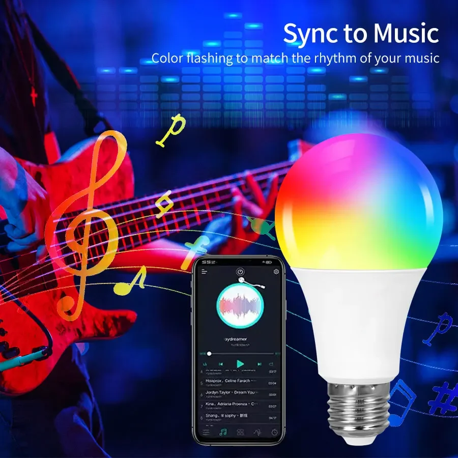 Tuya Smart LED-lamp E27 9W 220V Bluetooth RF Afstandsbediening Groepscontrole Smart Life RGB Spotlight voor Bar Slaapkamer Decorverlichting - Image 4