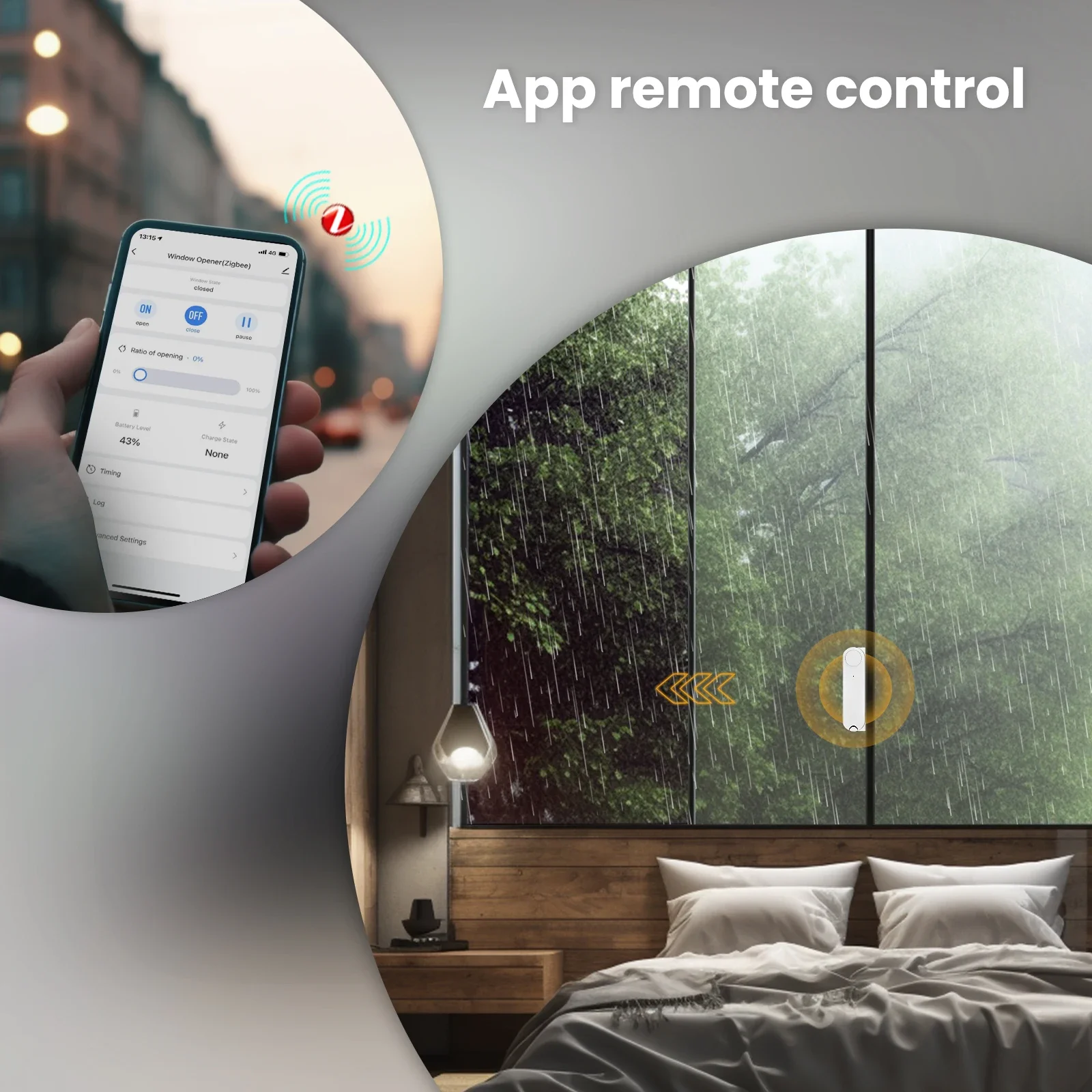 Moes Tuya Zigbee Slimme Schuifraam Pusher Automatische Opener Dichterbij Zonne-Energie Opladen App Afstandsbediening Ondersteuning Alexa Google Home - Image 2