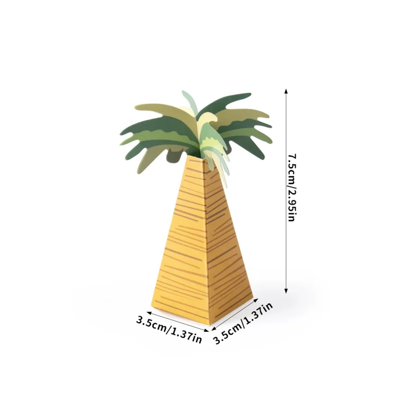 20 stuks mini kokospalm papier chocolade snoepdoos geschenkverpakking voor Hawaiiaanse tropische verjaardagsfeestje benodigdheden - Image 2